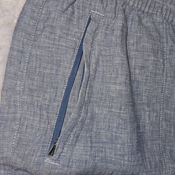 Athleta Size 18 Womens Retreat Linen Jogger Chambray Blue Drawstring Pull On - Picture 4 of 8
